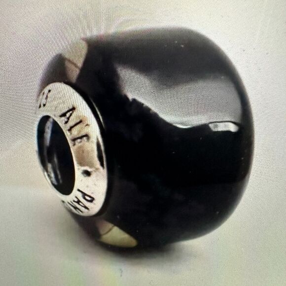 Authentic Pandora, Black Mini Murano Glass Charm #793117C00 - Picture 1 of 3